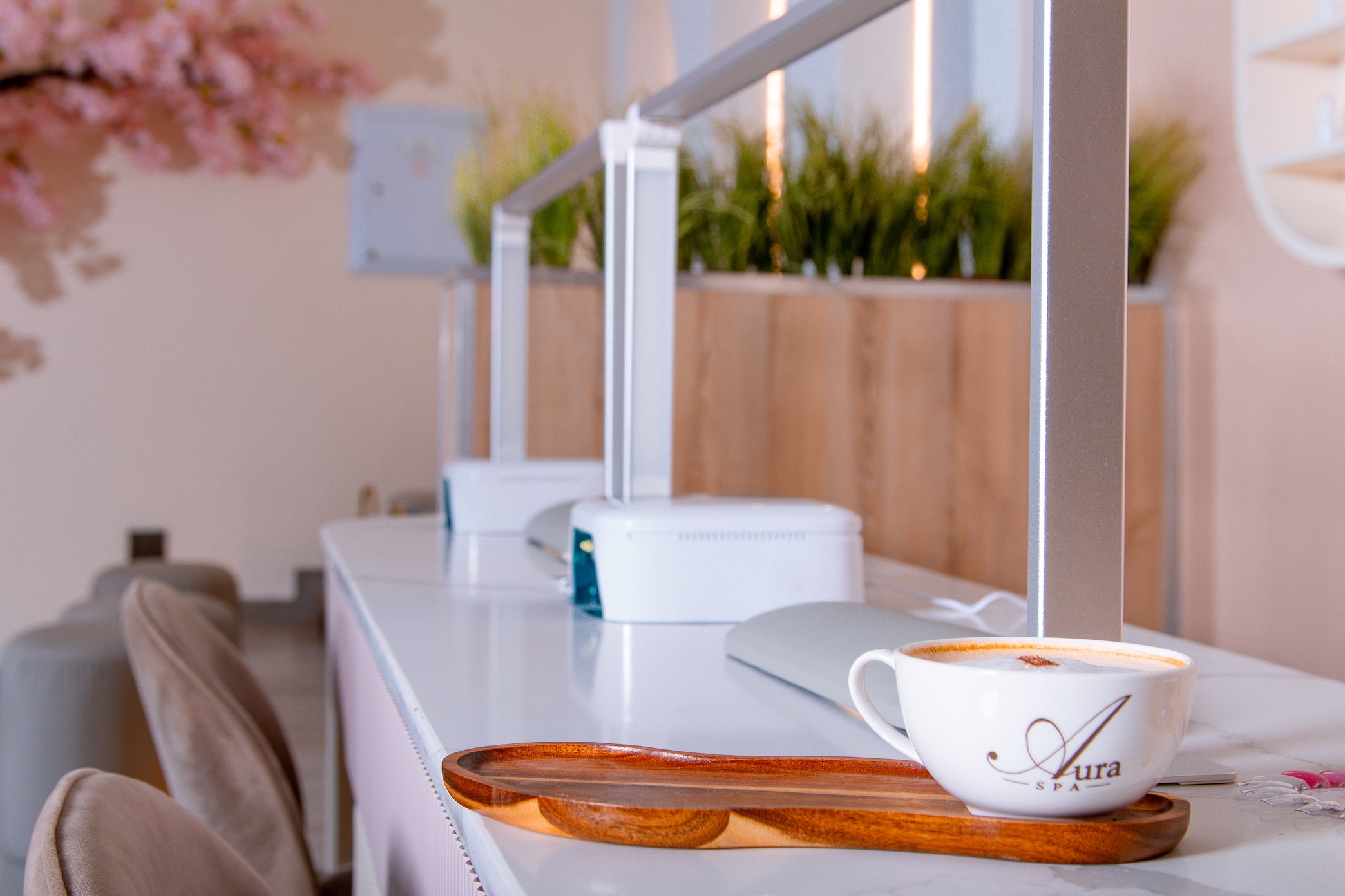 Tea and botanicals prepared for a spa ritual